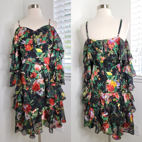 ALICE + OLIVIA Florentina Cold Shoulder Dress 4. - Picture 3 of 4